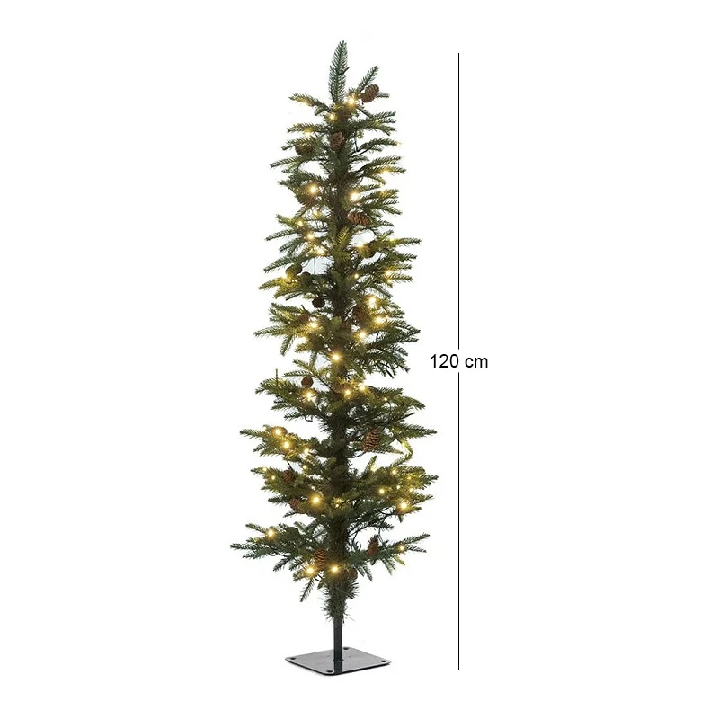 XMAS TREE PRE-LIT PENCIL PINE D40Χ120CM WITH 100 WHITE LED LIGHTS