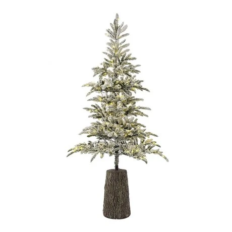 XMAS TREE FLOCKED PRE-LIT PRINCESS PINE 240CM WITH 300 LEDS IN FIBER GLASS RESIN POT