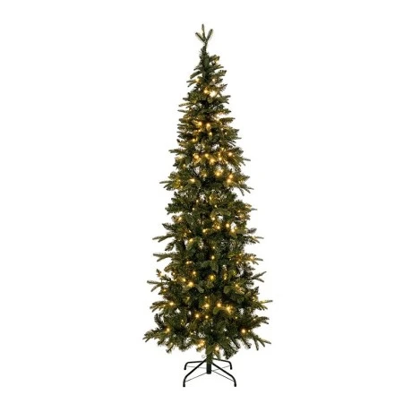 CHRISTMAS TREE PRE-LIT SLIM ALPINE 210CM WITH 300 LED WARM WHITE