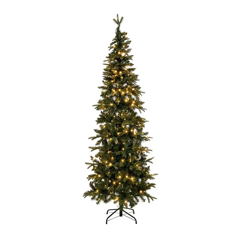CHRISTMAS TREE PRE-LIT SLIM ALPINE 210CM WITH 300 LED WARM WHITE