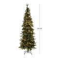 CHRISTMAS TREE PRE-LIT SLIM ALPINE 210CM WITH 300 LED WARM WHITE