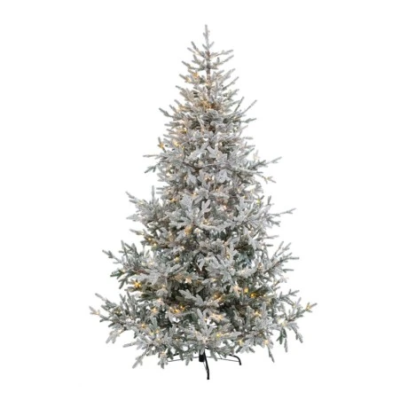 CHRISTMAS TREE PRE-LIT SNOWY CRYSTAL 240CM WITH 600 LED WARM WHITE LIGHTS 8 FUNCTIONS