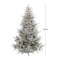 CHRISTMAS TREE PRE-LIT SNOWY CRYSTAL 240CM WITH 600 LED WARM WHITE LIGHTS 8 FUNCTIONS