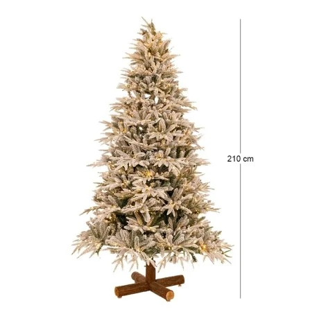 CHRISTMAS TREE   PRE LIT SNOWY JERSEY PINE   210CM WITH 800 WARM WHITE LED AND MULTICLOLOR