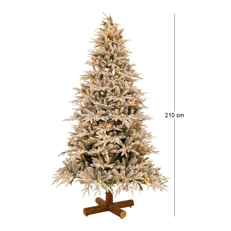 CHRISTMAS TREE   PRE LIT SNOWY JERSEY PINE   210CM WITH 800 WARM WHITE LED AND MULTICLOLOR