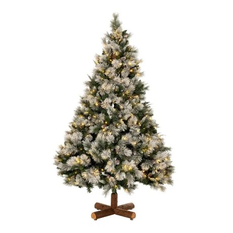 CHRISTMAS TREE PRE-LIT SNOWY MONTCLAIR SPRUCE 180CM WITH 200 WARM WHITE LED AND MULTICLOLOR