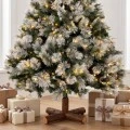 CHRISTMAS TREE PRE-LIT SNOWY MONTCLAIR SPRUCE 180CM WITH 200 WARM WHITE LED AND MULTICLOLOR