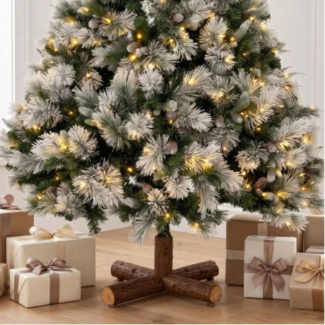CHRISTMAS TREE PRE-LIT SNOWY MONTCLAIR SPRUCE 210CM WITH 500 WARM WHITE LED AND MULTICLOLOR