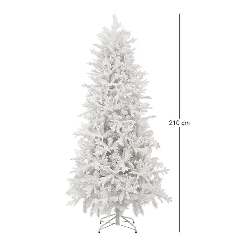 WHITE FLOCKED CHRISTMAS TREE  210CM