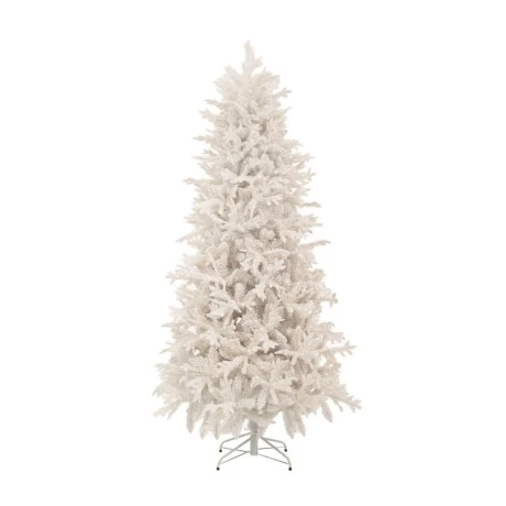 WHITE FLOCKED CHRISTMAS TREE  210CM
