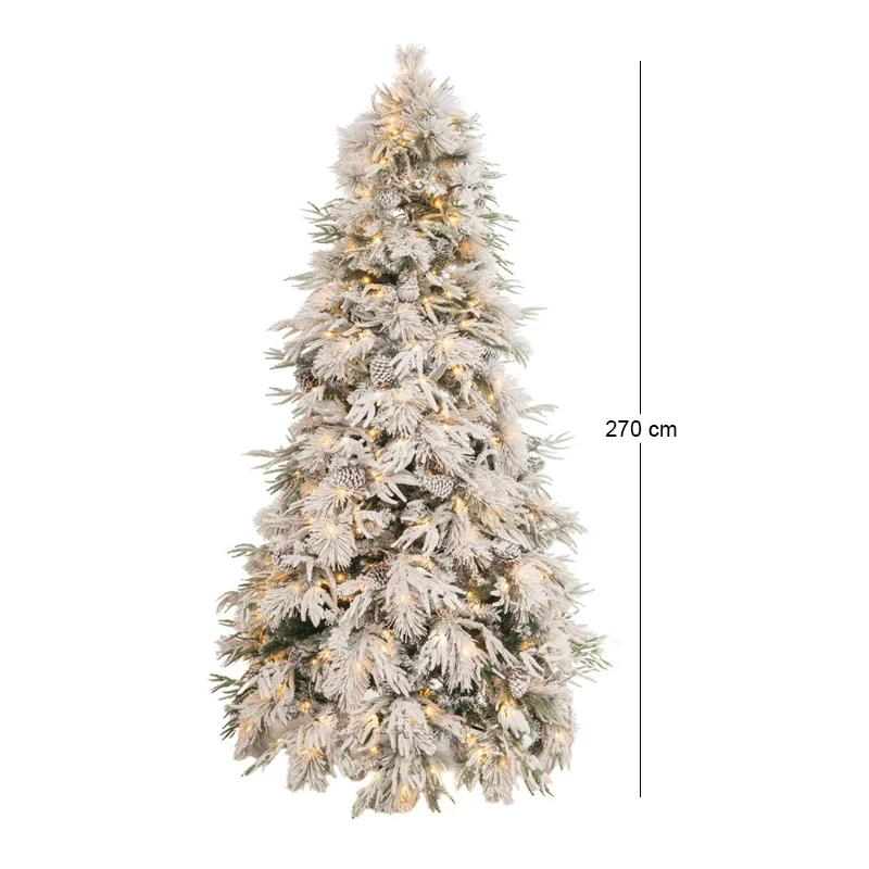 CHRISTMAS TREE PRE-LIT SNOWY WONDERLAND 270CM WITH 530 LED WARM WHITE LIGHTS 8 FUNCTIONS