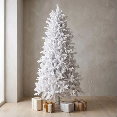 WHITE FLOCKED CHRISTMAS TREE  240CM