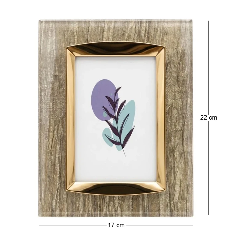 ACRYLIC PHOTO FRAME IN CLEAR GOLD COLOR 22X17CM