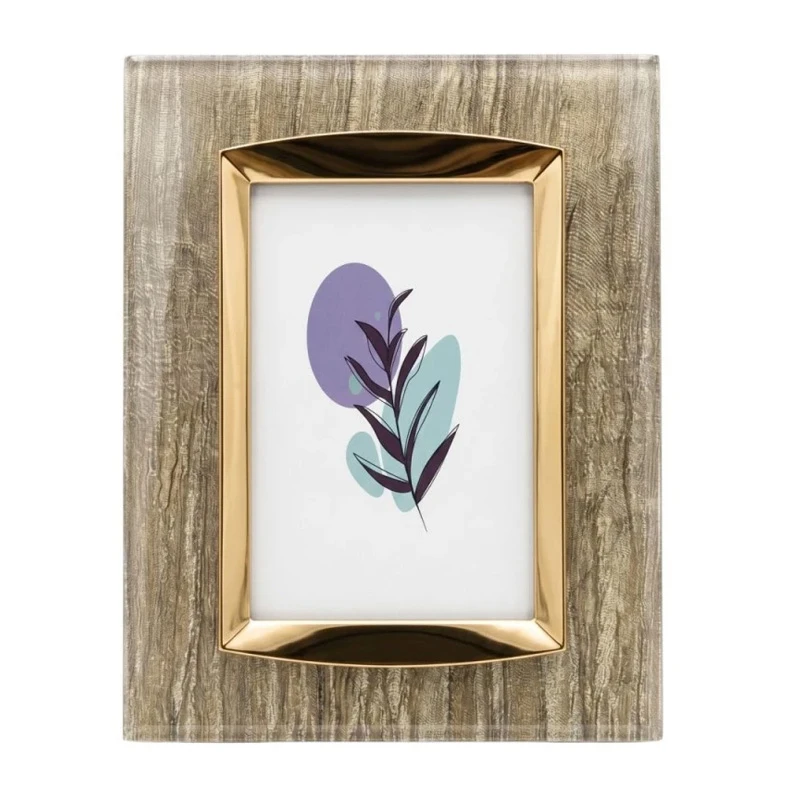 ACRYLIC PHOTO FRAME IN CLEAR GOLD COLOR 25X20CM