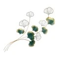 Flower Megapap metal wall art in gold - green color 120x1,5x100cm.