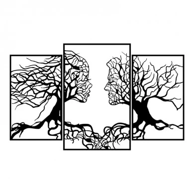 Tree Love Megapap metal wall art in black color 116x1.5x71cm.