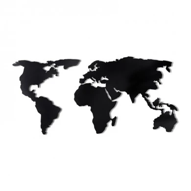 World Map Megapap metal wall art in black color 120x2x60cm.