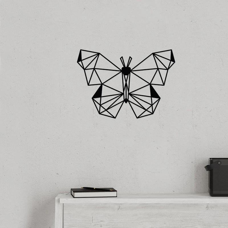 Butterfly Megapap metal wall art in black color 50x2x35cm.