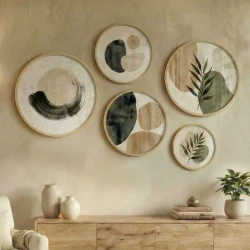 Nima Megapap Wall decoration set of 5 pieces wooden - Mdf natural color Nima Megapap Wall decoration set of 5 pieces wooden - Mdf natural color