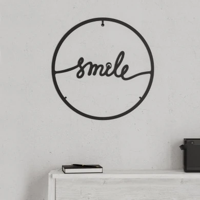 Smile Megapap metal wall art in black color 45x2x45cm.
