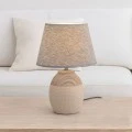 2COLOUR GREY CERAMIC LAMP WITH GREY HAT 39CM