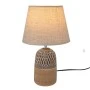 2COLOUR BROWN BEIGE CERAMIC LAMP WITH CREAM HAT D20X32,5CM