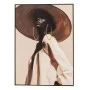 OIL PAINTING ON PRINTED CANVAS 100X140 CM OF A WOMAN WEARING HAT