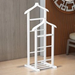 Beta II Megapap wooden floor hanger in white color 48x35x120cm.