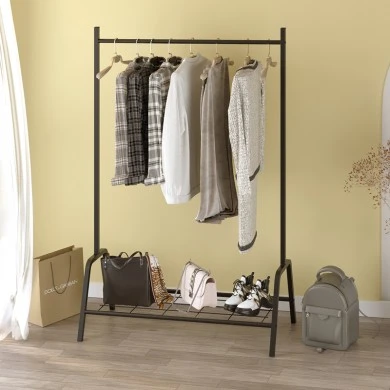 Selman Megapap metallic floor hanger in black color 87.6x36x136cm.