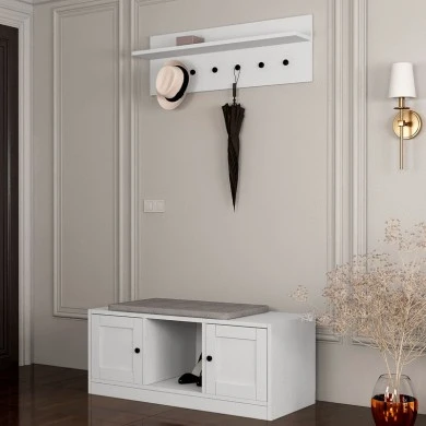 Felix Megapap melamine entrance furniture in white color 97,2x40x39,6cm.