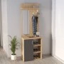 Norva Megapap melamine entrance furniture in sapphire oak - anthracite color 67,8x36,3x200,6cm.