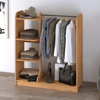 Rozesme Megapap melamine entrance furniture in pine oak color 120x40x135cm.