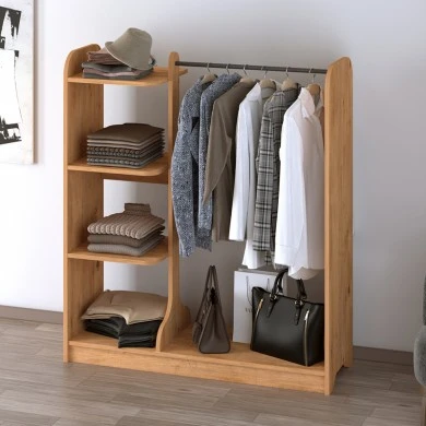 Rozesme Megapap melamine entrance furniture in pine oak color 120x40x135cm.