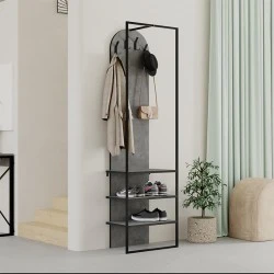 Archy Megapap entrance furniture made of melamine - metal retro grey color 53x31.7x180cm. Archy Megapap entrance furniture made of melamine - metal retro grey color 53x31.7x180cm.