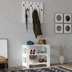 Friends Megapap melamine hall stand in white color 69.8x33.6x60cm.