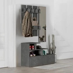 Vesty Megapap melamine entrance furniture in retro grey color 100x36x61cm.