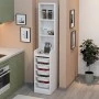 Utah Megapap melamine multipurpose furniture in white color 34.6x44.3x178cm.