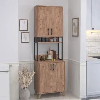 Έπιπλο κουζίνας Sedef Megapap χρώμα pine oak 61x40x202,1εκ.