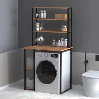 Berkus Megapap metal - melamine washing machine furniture in pine oak color 90x60x178cm.
