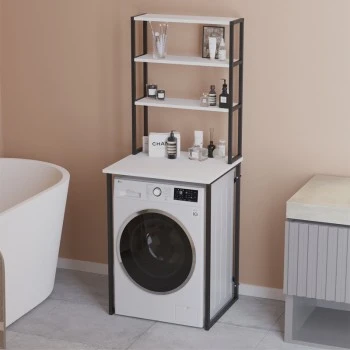 Bobby Megapap metal - melamine washing machine furniture in white color 67x60x178cm.