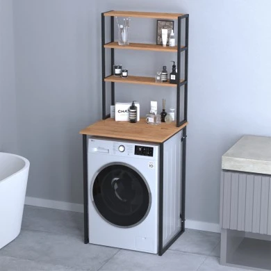 Bobby Megapap metal - melamine washing machine furniture in pine oak color 67x60x178cm.