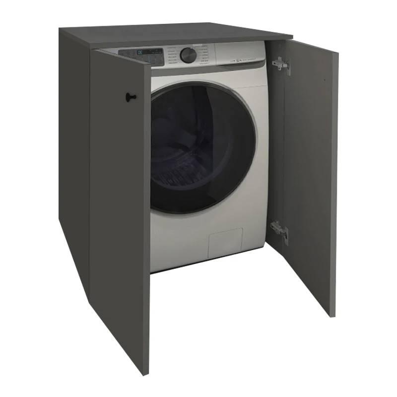Gray Megapap melamine laundry machine cabinet in anthracite color 70x66x90cm.