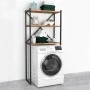 Mindy Megapap metal - melamine washing machine furniture in black - pine oak color 66x34x160cm.
