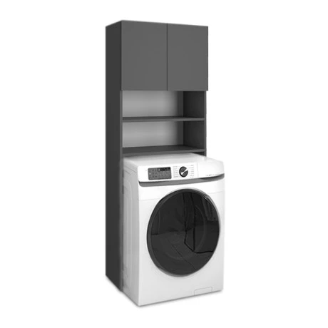 Έπιπλο πλυντηρίου Ramsey Megapap χρώμα ανθρακί 65x27x190,6εκ.