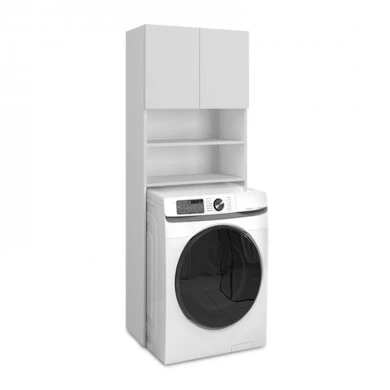 Ramsey Megapap melamine washing machine furniture in white color 65x27x190,6cm.