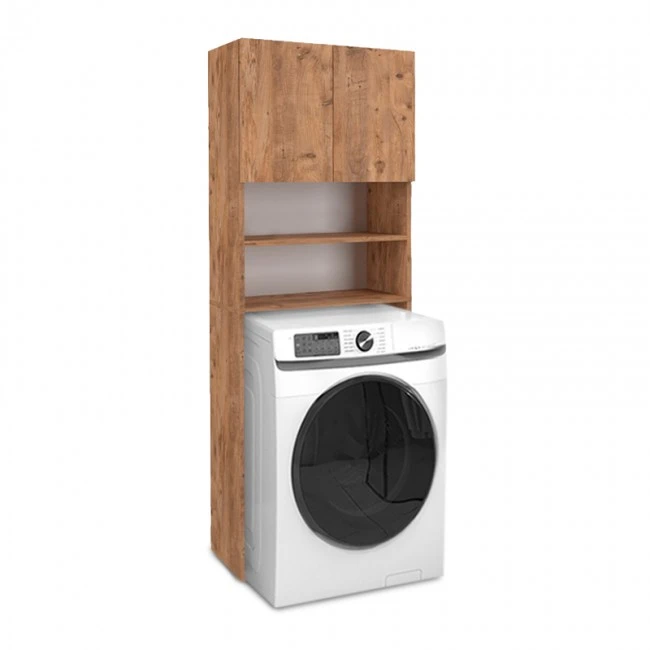 Ramsey Megapap melamine washing machine furniture in pine oak color 65x27x190,6cm.
