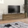 Ahenk Megapap melamine tv stand in walnut color 160x31,3x32,9cm.
