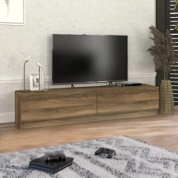 Ahenk Megapap melamine tv stand in walnut color 160x31,3x32,9cm.