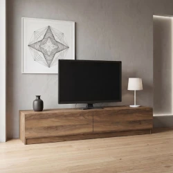 Ahenk Megapap melamine tv stand in walnut color 160x31,3x32,9cm.