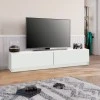 Ahenk Megapap melamine tv stand in white color 160x31,3x32,9cm.